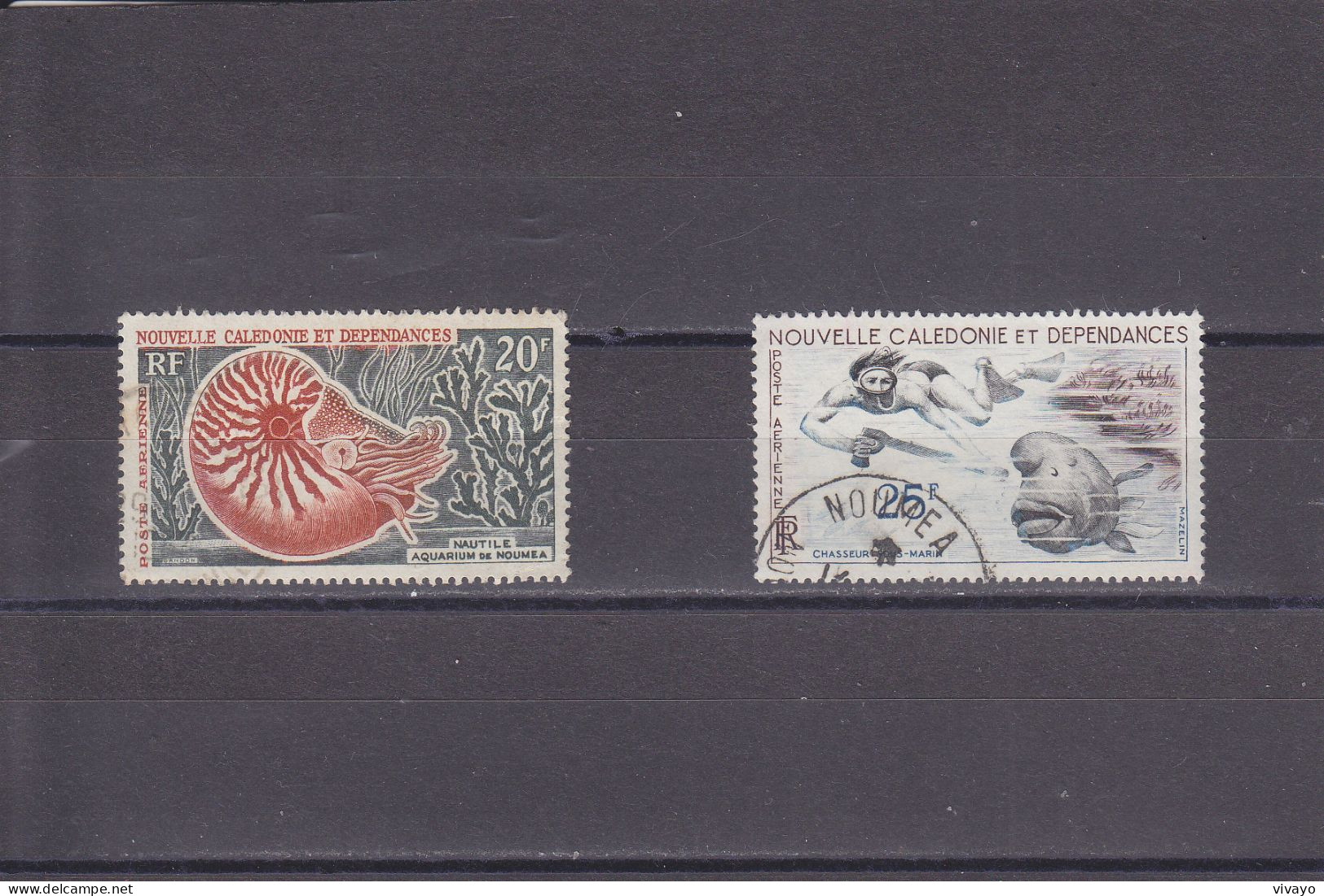 NOUVELLE CALEDONIE - O / FINE CANCELLED - 1962 - NAUTILUS , DIVING -  Yv. PA 68,69 -  Mi. 381, 383 - Usados