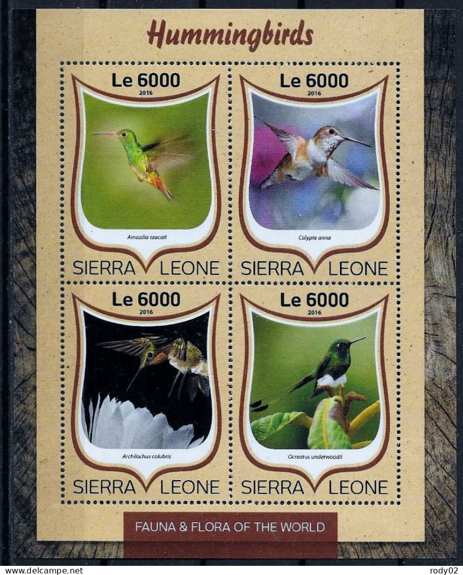 SIERRA LEONE - OISEAUX - COLIBRIS - N° 6245 A 6248 ET BF 1021 - NEUF** MNH - Segler & Kolibris