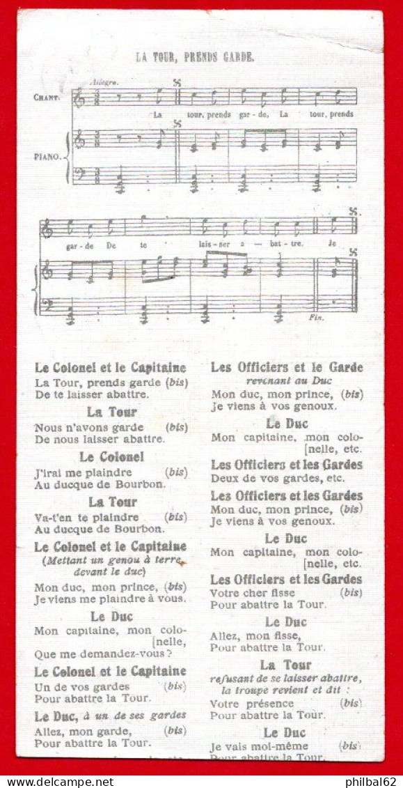 Chromo Chocolat Révillon. Série Vieilles Chansons Françaises, La Tour Prends Garde. - Revillon