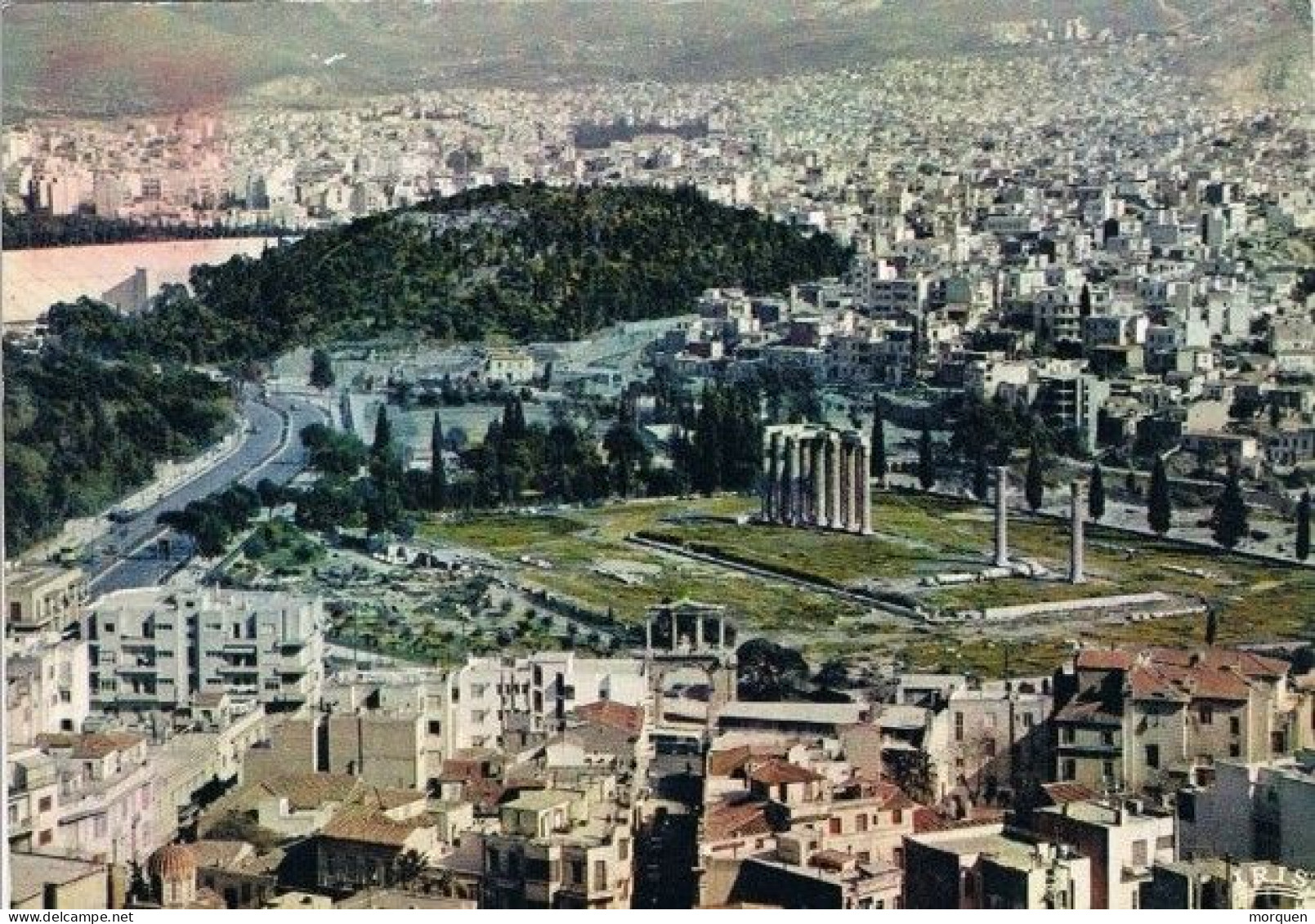 52404. Postal Aerea  ATENAS (Grecia) 1966- Sello Constantino. Vista De Atenas - Storia Postale