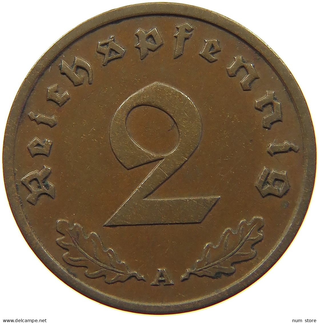 GERMANY 2 PFENNIG 1938 A #c082 0475 - 2 Reichspfennig