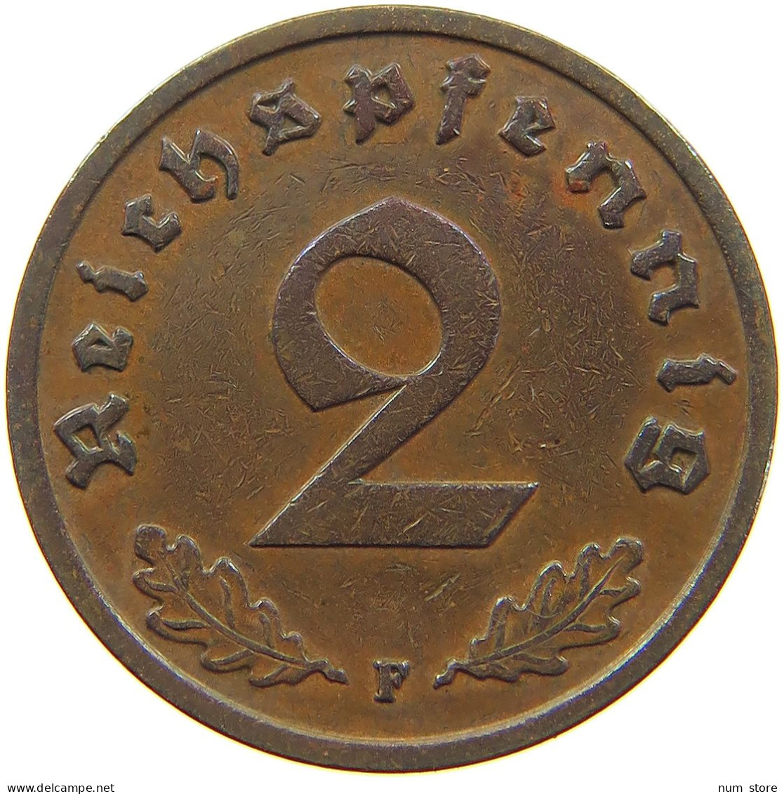 GERMANY 2 PFENNIG 1937 F #c083 0117 - 2 Reichspfennig