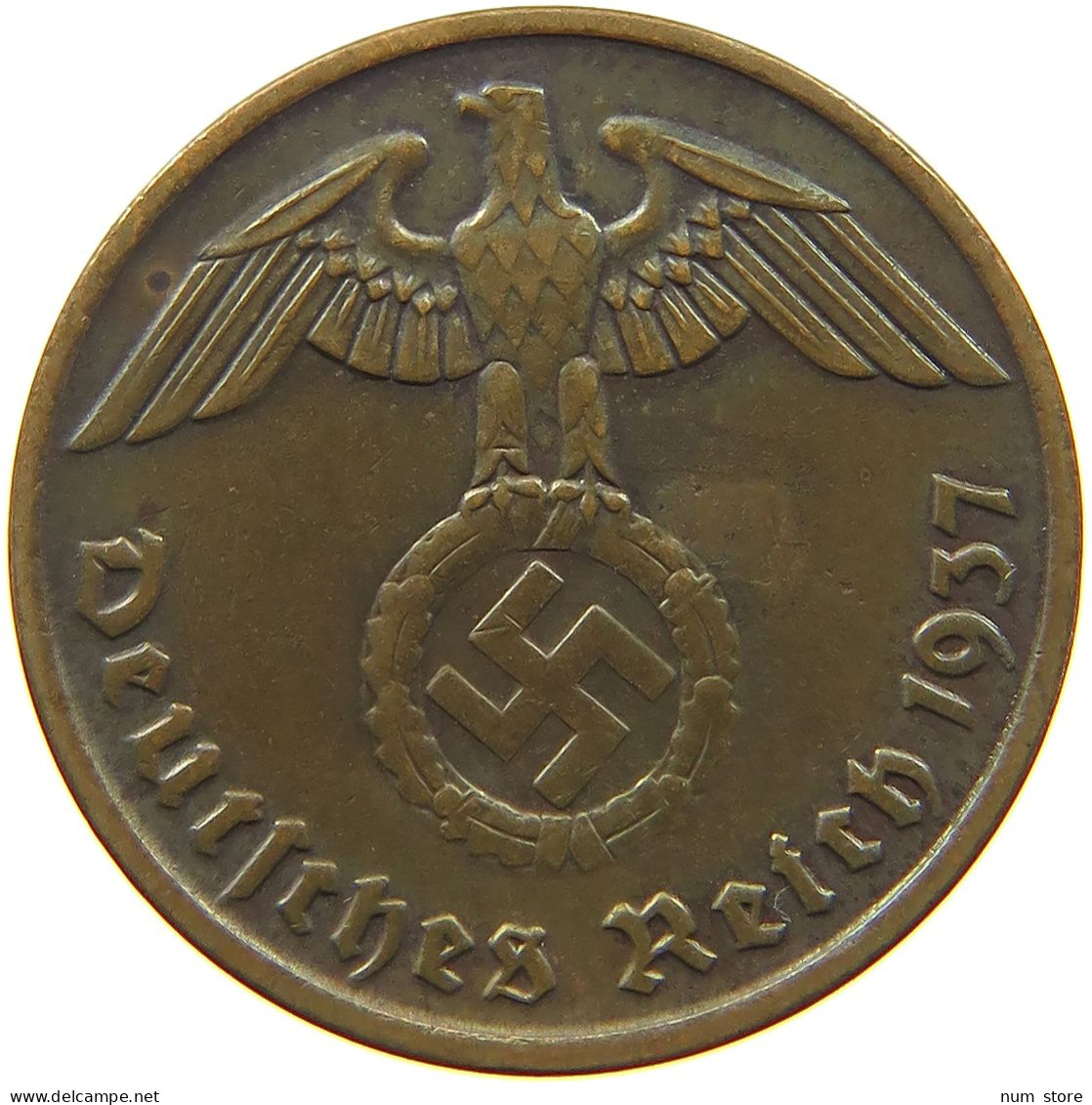 GERMANY 2 PFENNIG 1937 A #c081 0291 - 2 Reichspfennig