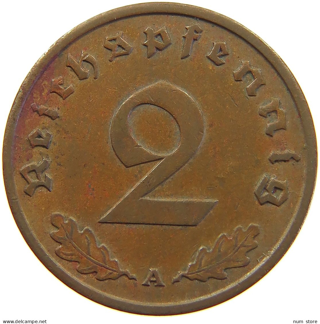 GERMANY 2 PFENNIG 1937 A #c081 0277 - 2 Reichspfennig