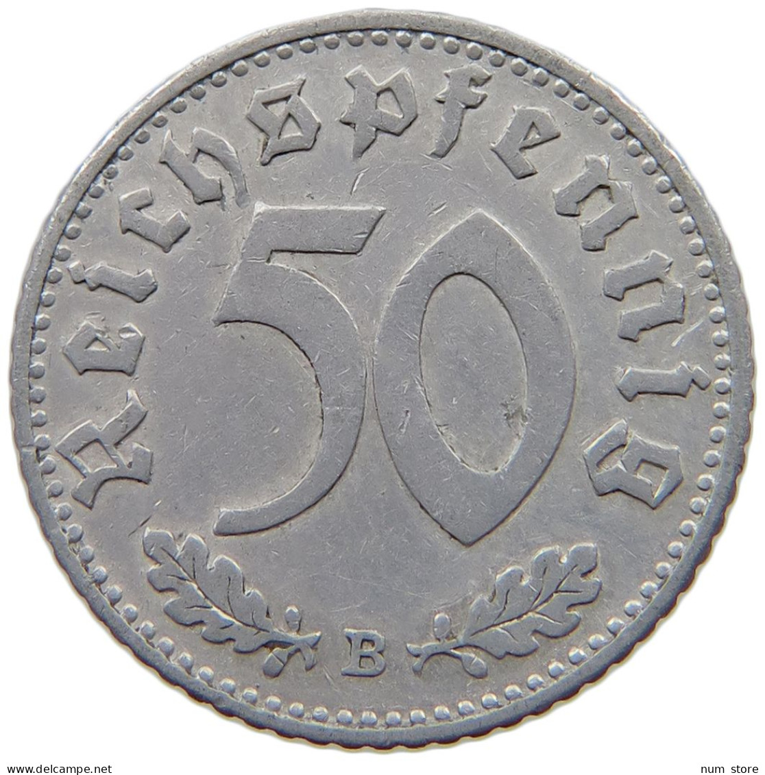 GERMANY 50 PFENNIG 1940 B #a076 0489 - 50 Reichspfennig