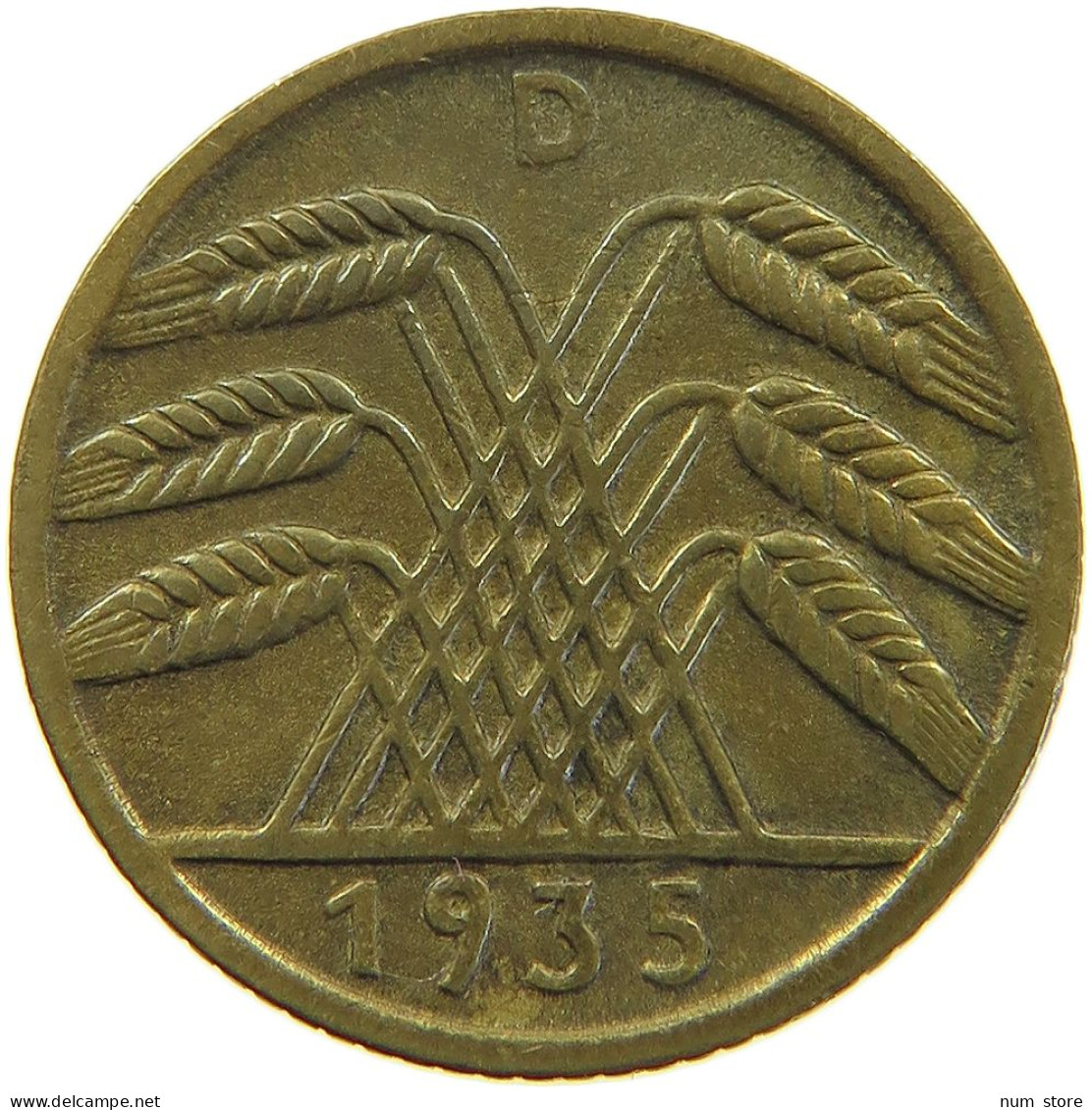 GERMANY 5 PFENNIG 1935 D #a055 0377 - 5 Reichspfennig