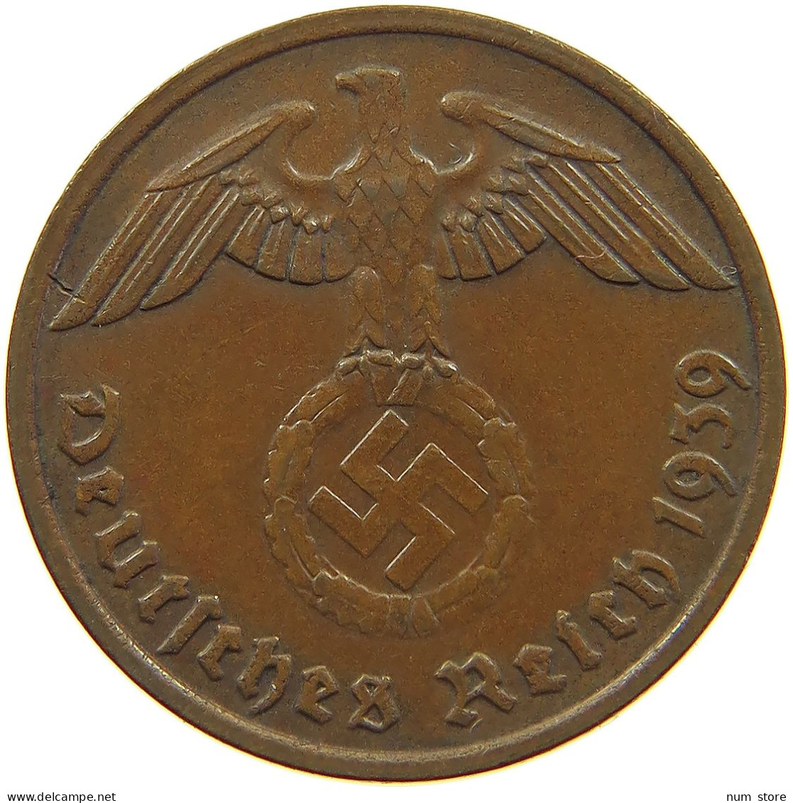 GERMANY 2 PFENNIG 1939 G #s078 0027 - 2 Reichspfennig