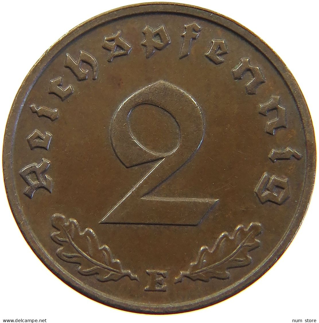 GERMANY 2 PFENNIG 1939 E #a054 0491 - 2 Reichspfennig