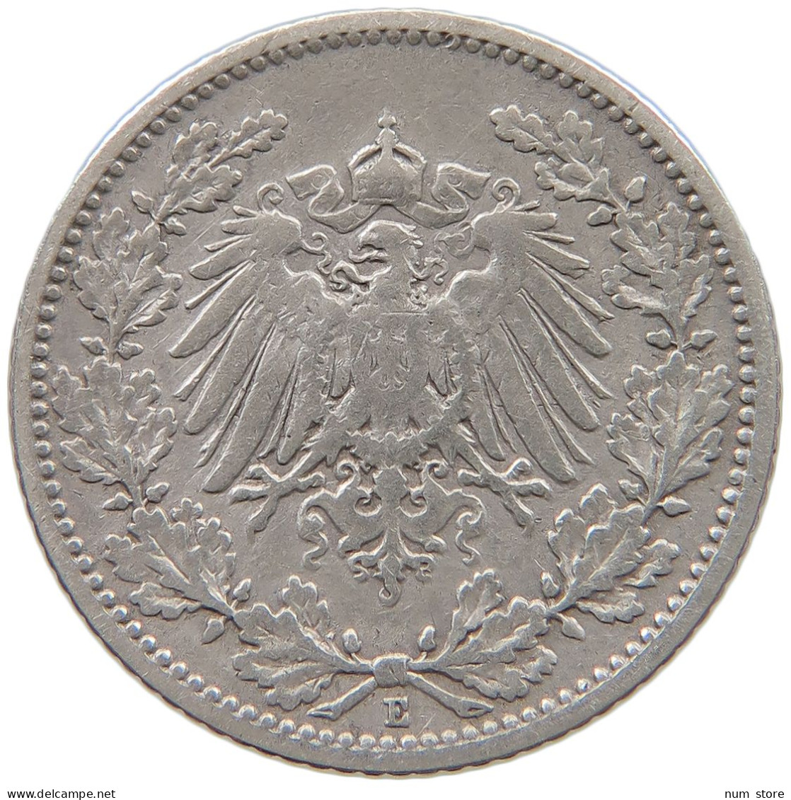 GERMANY EMPIRE 1/2 MARK 1905 E #a073 0365 - 1/2 Mark