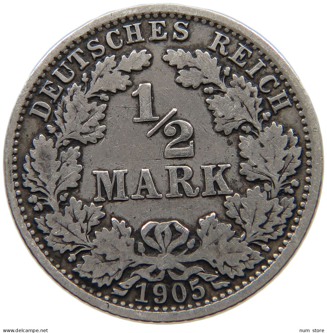 GERMANY EMPIRE 1/2 MARK 1905 A #a081 0817 - 1/2 Mark