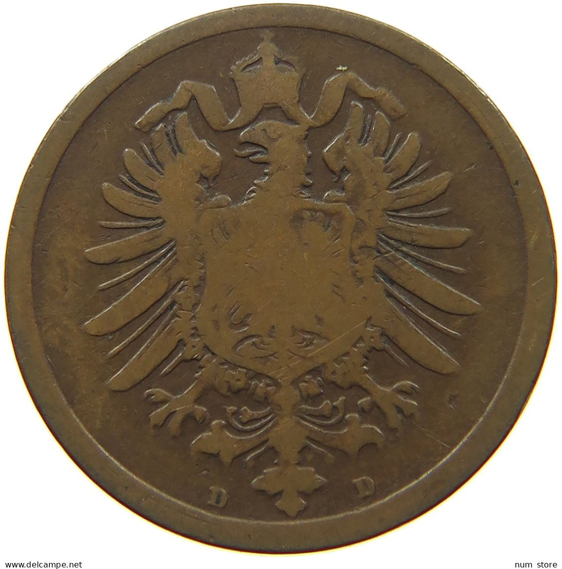 GERMANY EMPIRE 2 PFENNIG 1875 D #s068 0421 - 2 Pfennig