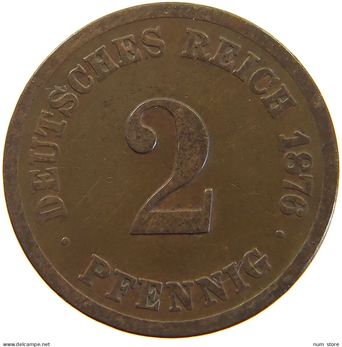 GERMANY EMPIRE 2 PFENNIG 1875 F #a066 0741 - 2 Pfennig