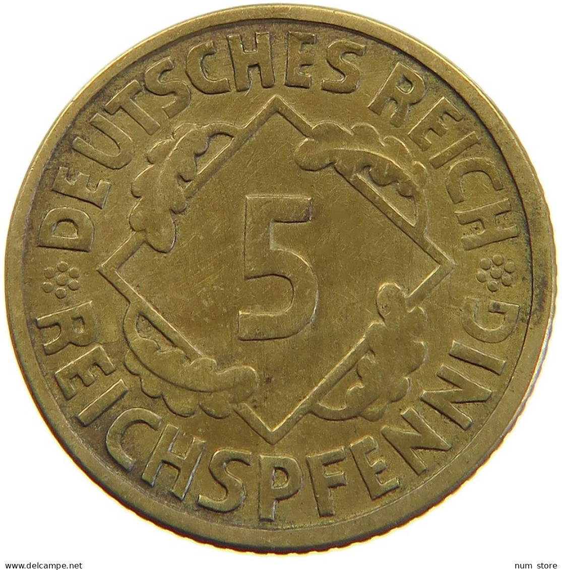 GERMANY WEIMAR 5 PFENNIG 1925 A #a055 0629 - 5 Rentenpfennig & 5 Reichspfennig