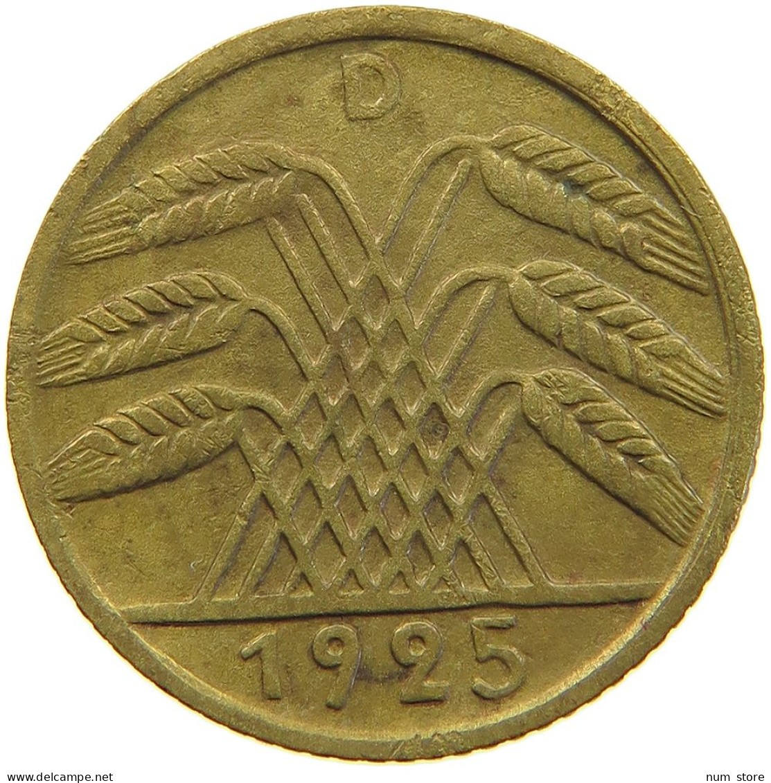 GERMANY WEIMAR 5 PFENNIG 1925 D #a055 0477 - 5 Rentenpfennig & 5 Reichspfennig