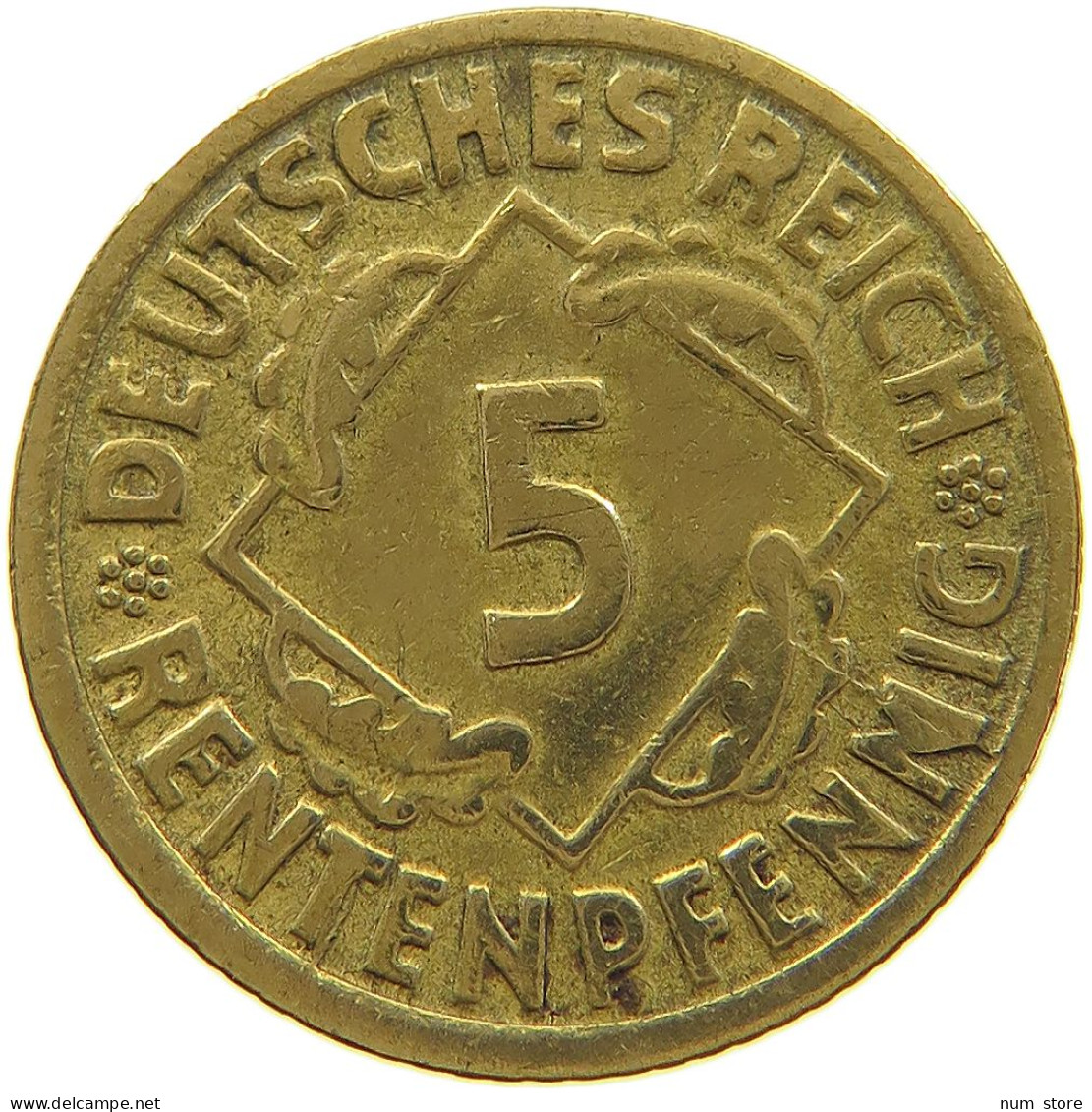 GERMANY WEIMAR 5 PFENNIG 1924 F #a073 0961 - 5 Rentenpfennig & 5 Reichspfennig