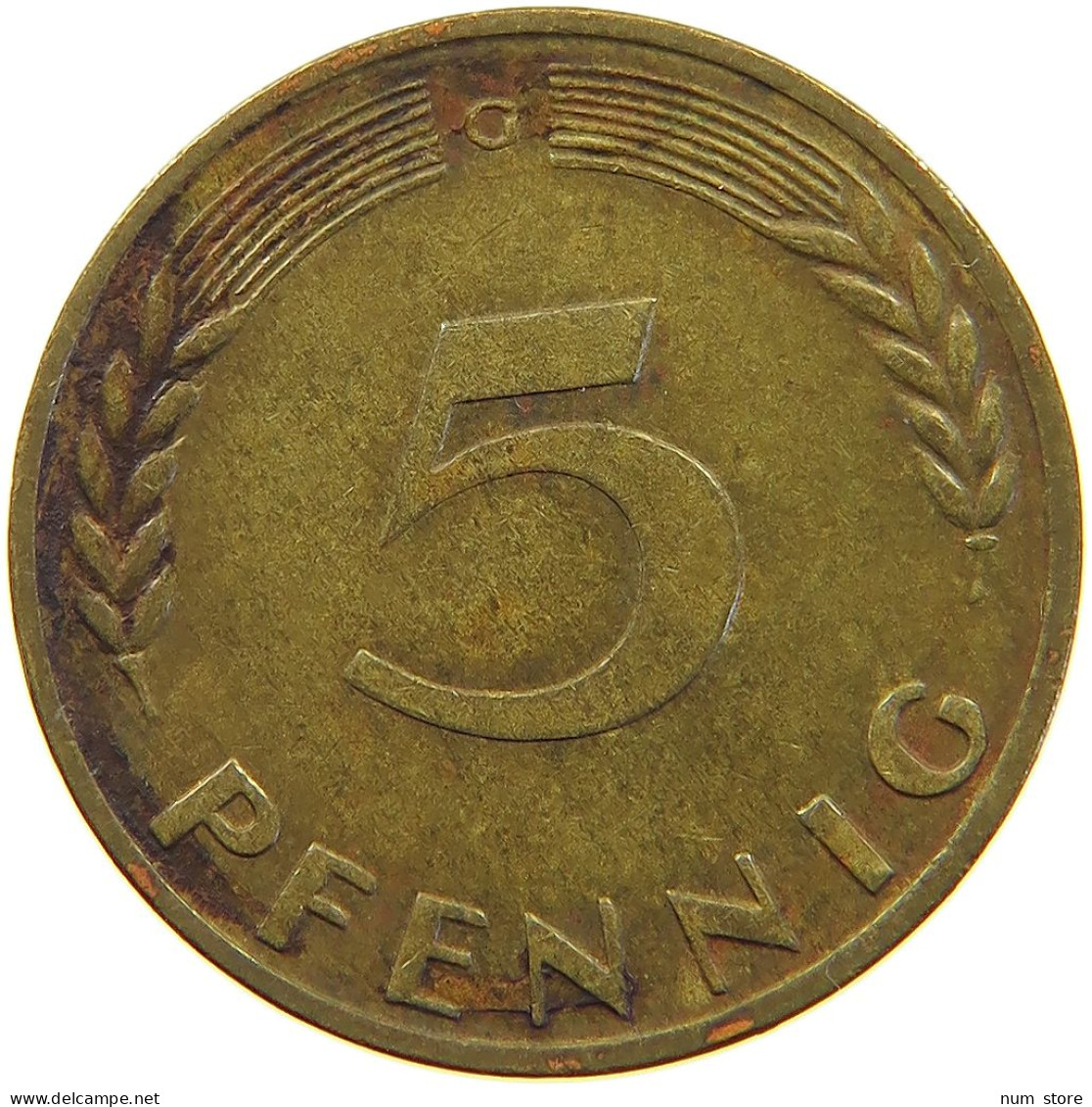 GERMANY WEST 5 PFENNIG 1967 G #a053 0395 - 5 Pfennig