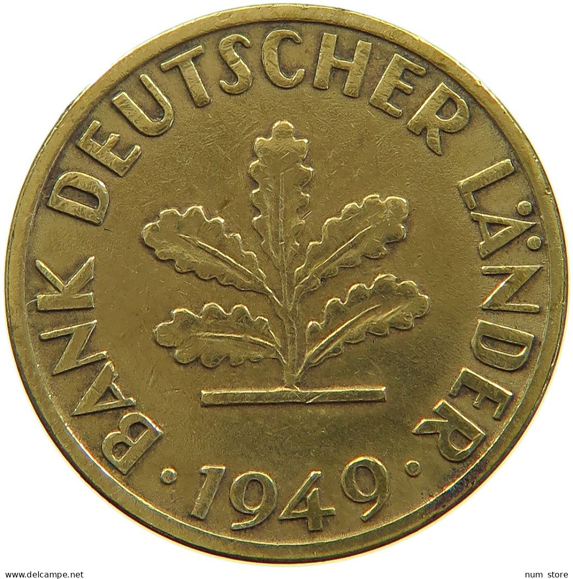 GERMANY WEST 5 PFENNIG 1949 D #a073 0987 - 5 Pfennig