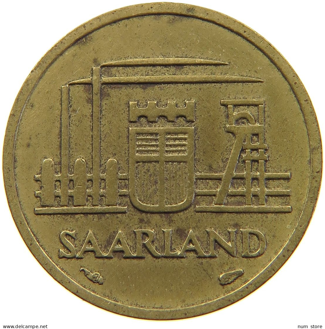GERMANY WEST 10 FRANKEN 1954 SAARLAND #a056 0517 - 10 Franken
