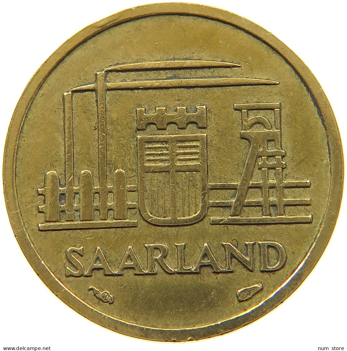 GERMANY WEST 10 FRANKEN 1954 SAARLAND #a047 0505 - 10 Franken