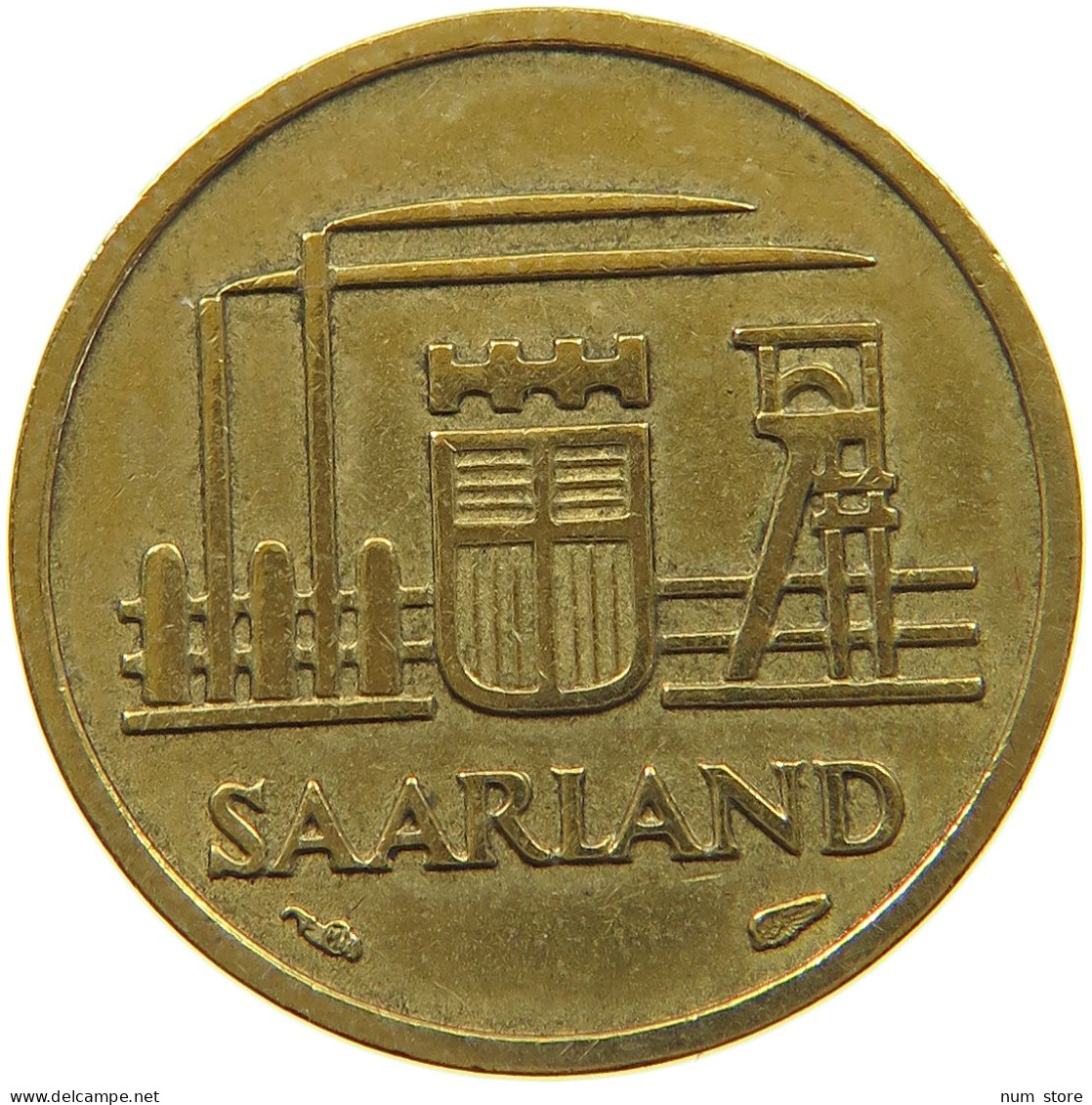 GERMANY WEST 10 FRANKEN 1954 SAARLAND #a047 0481 - 10 Franken