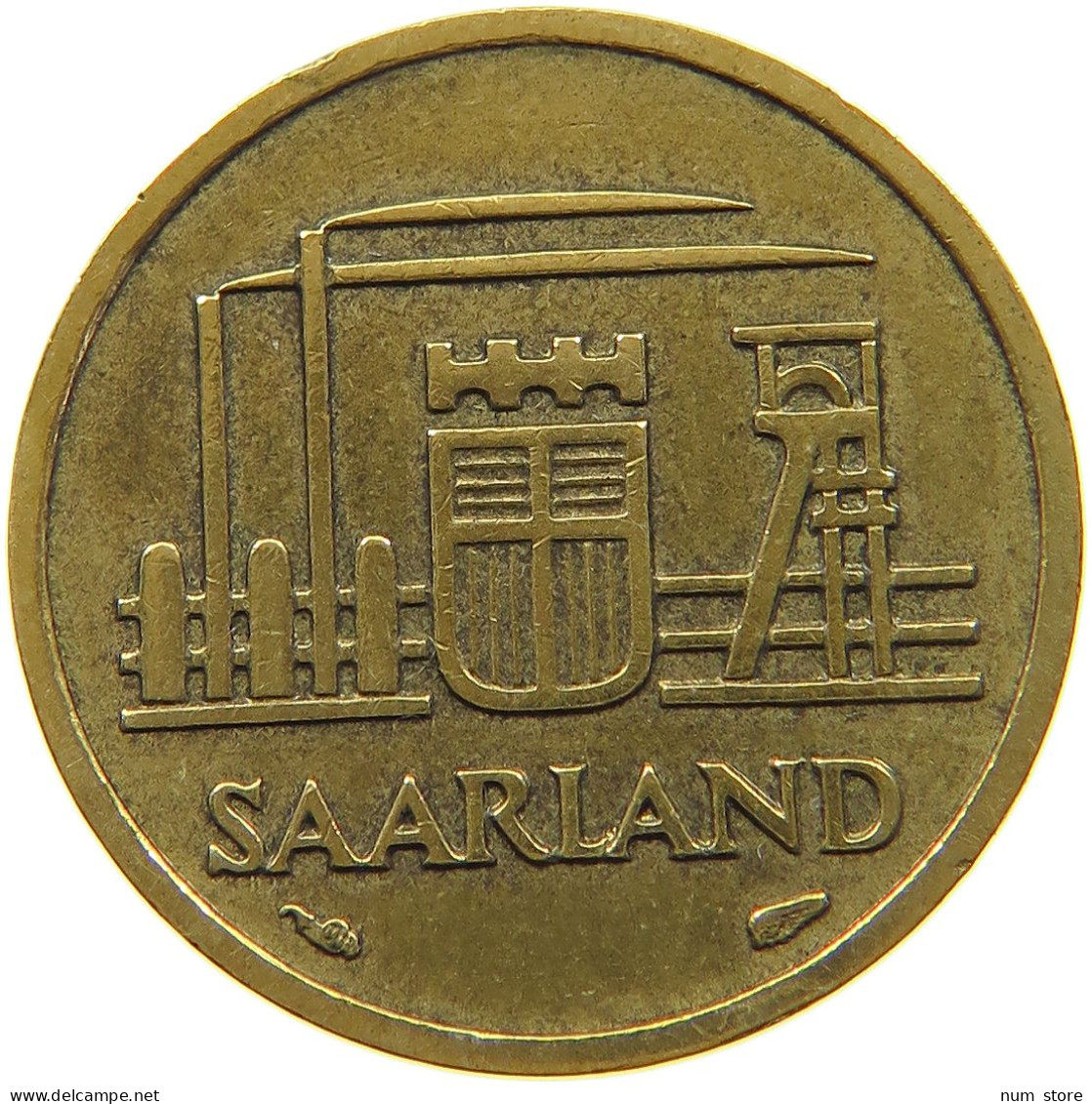 GERMANY WEST 10 FRANKEN 1954 SAARLAND #a047 0485 - 10 Franken