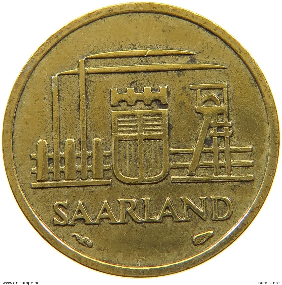 GERMANY WEST 10 FRANKEN 1954 SAARLAND #a021 0153 - 10 Franken
