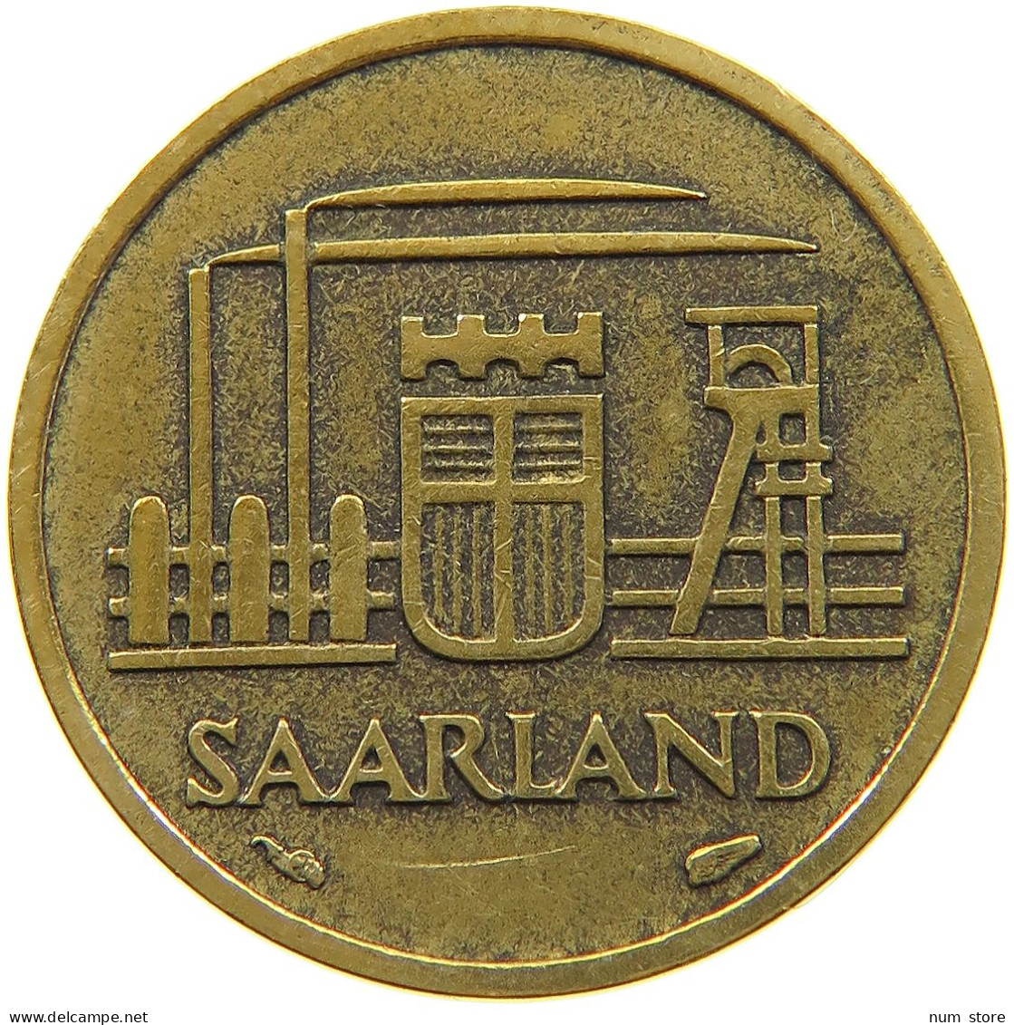 GERMANY WEST 10 FRANKEN 1954 SAARLAND #a021 0157 - 10 Francos