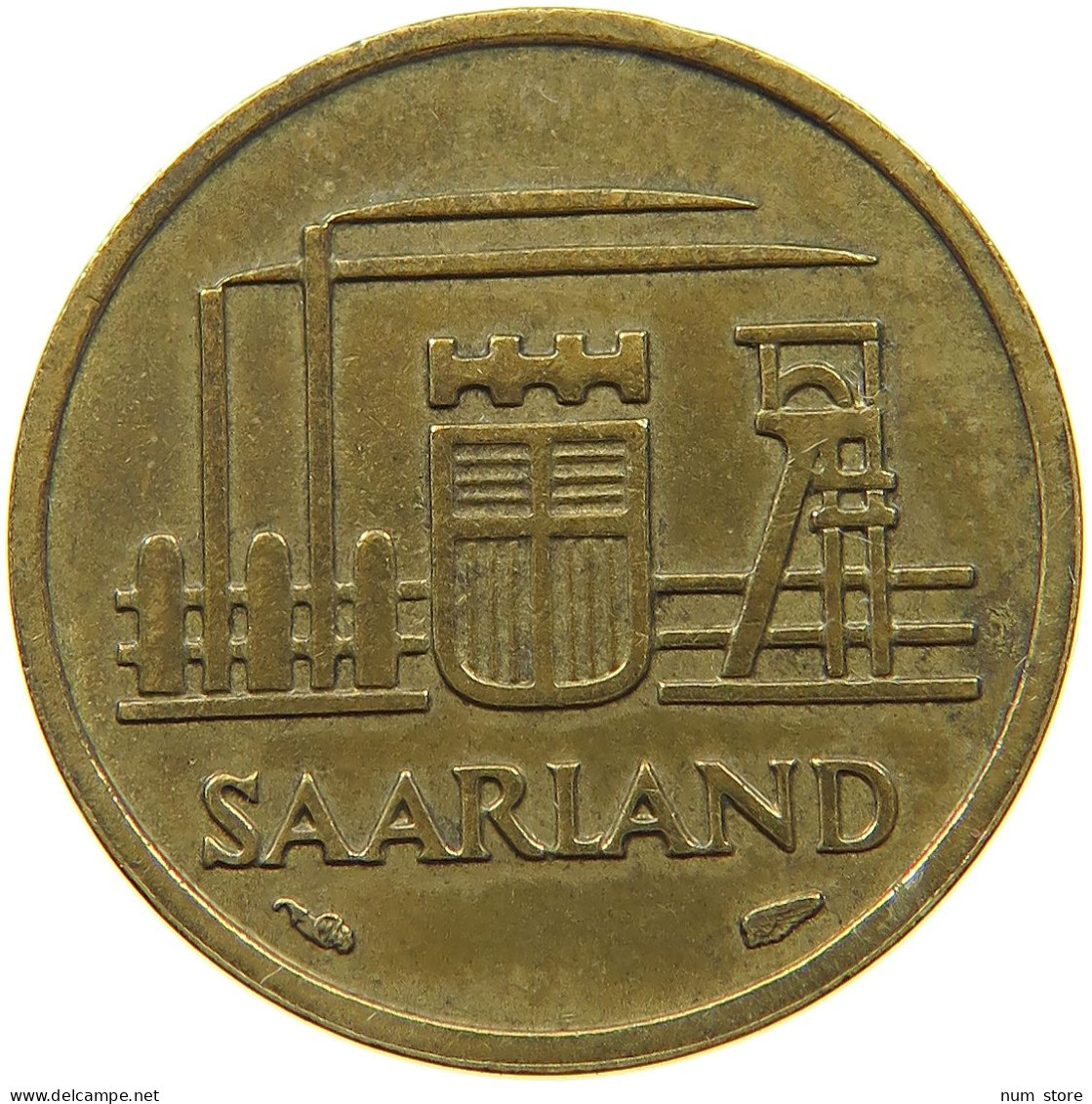 GERMANY WEST 10 FRANKEN 1954 SAARLAND #a021 0139 - 10 Francos