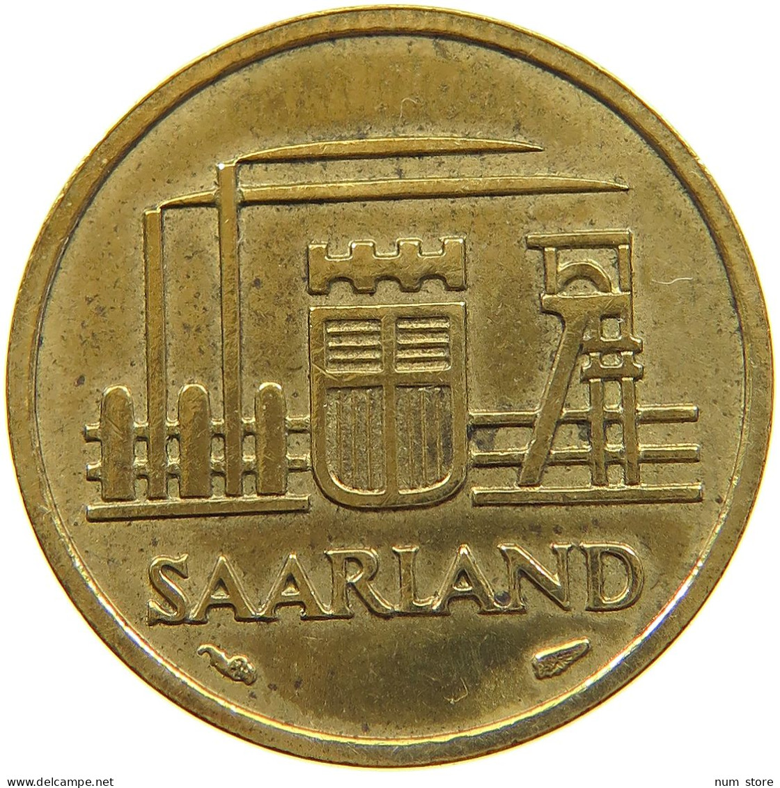 GERMANY WEST 10 FRANKEN 1954 SAARLAND #a021 0147 - 10 Franken