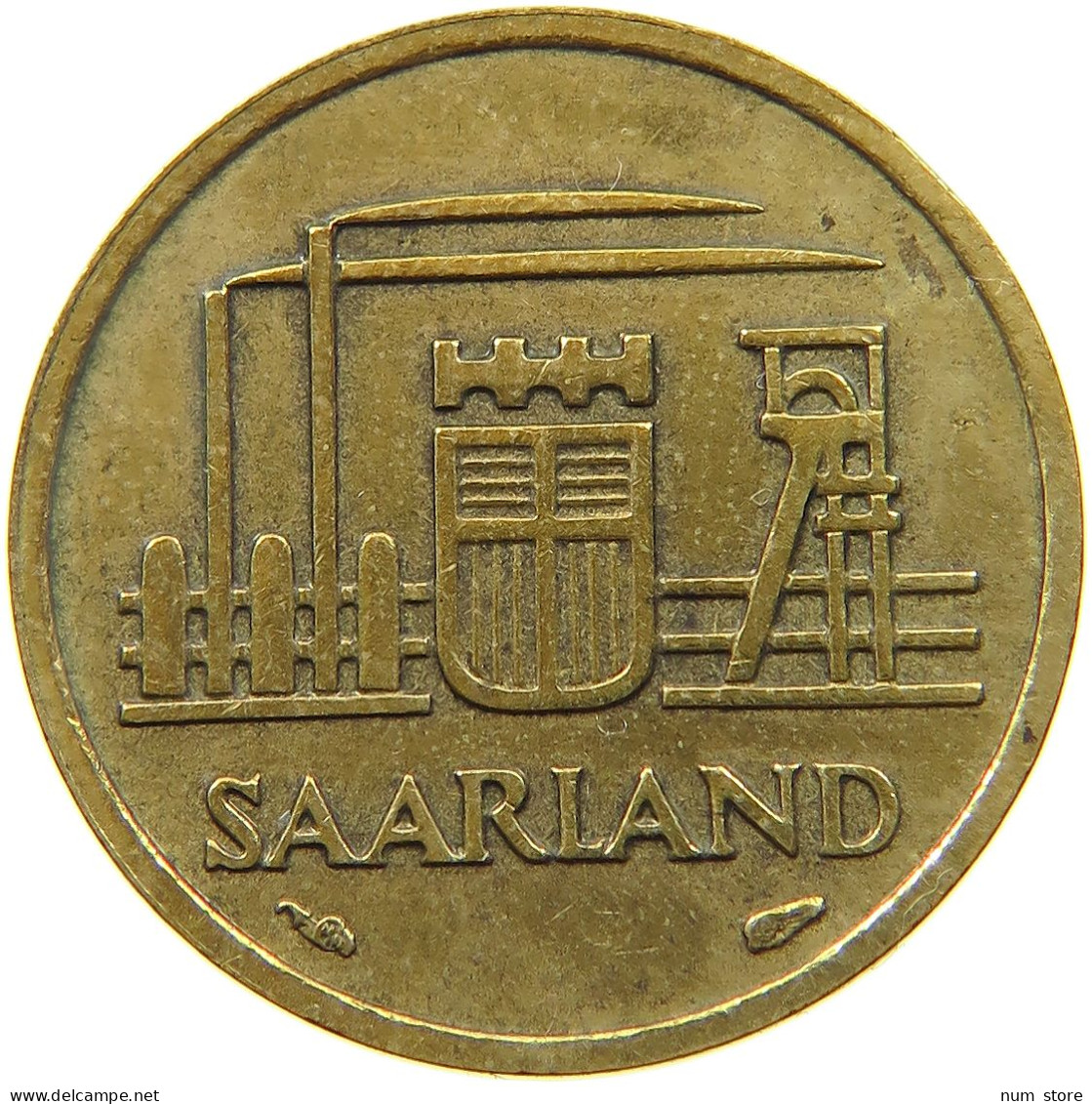 GERMANY WEST 10 FRANKEN 1954 SAARLAND #a021 0163 - 10 Franken