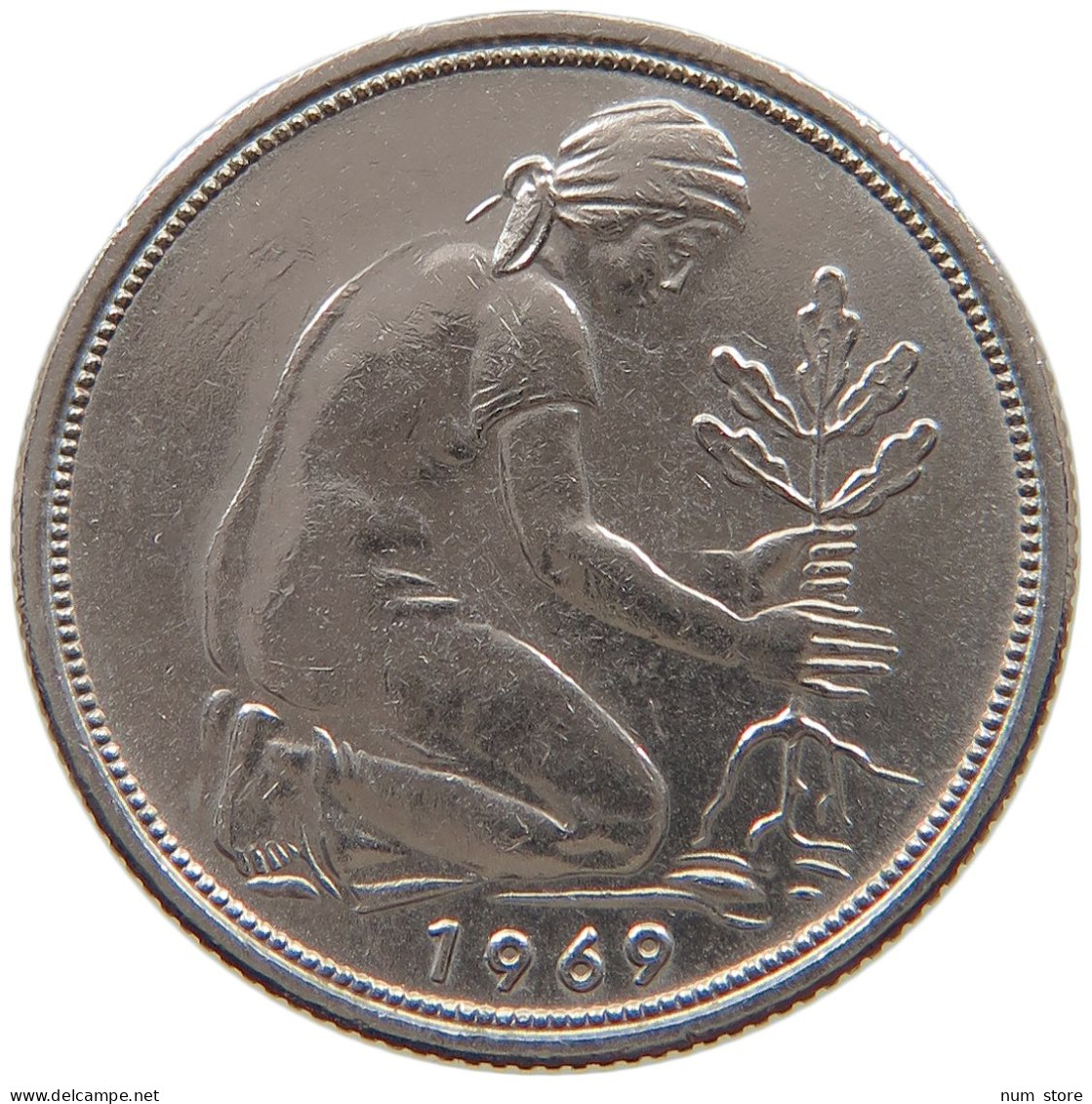 GERMANY WEST 50 PFENNIG 1969 D #a061 0635 - 50 Pfennig