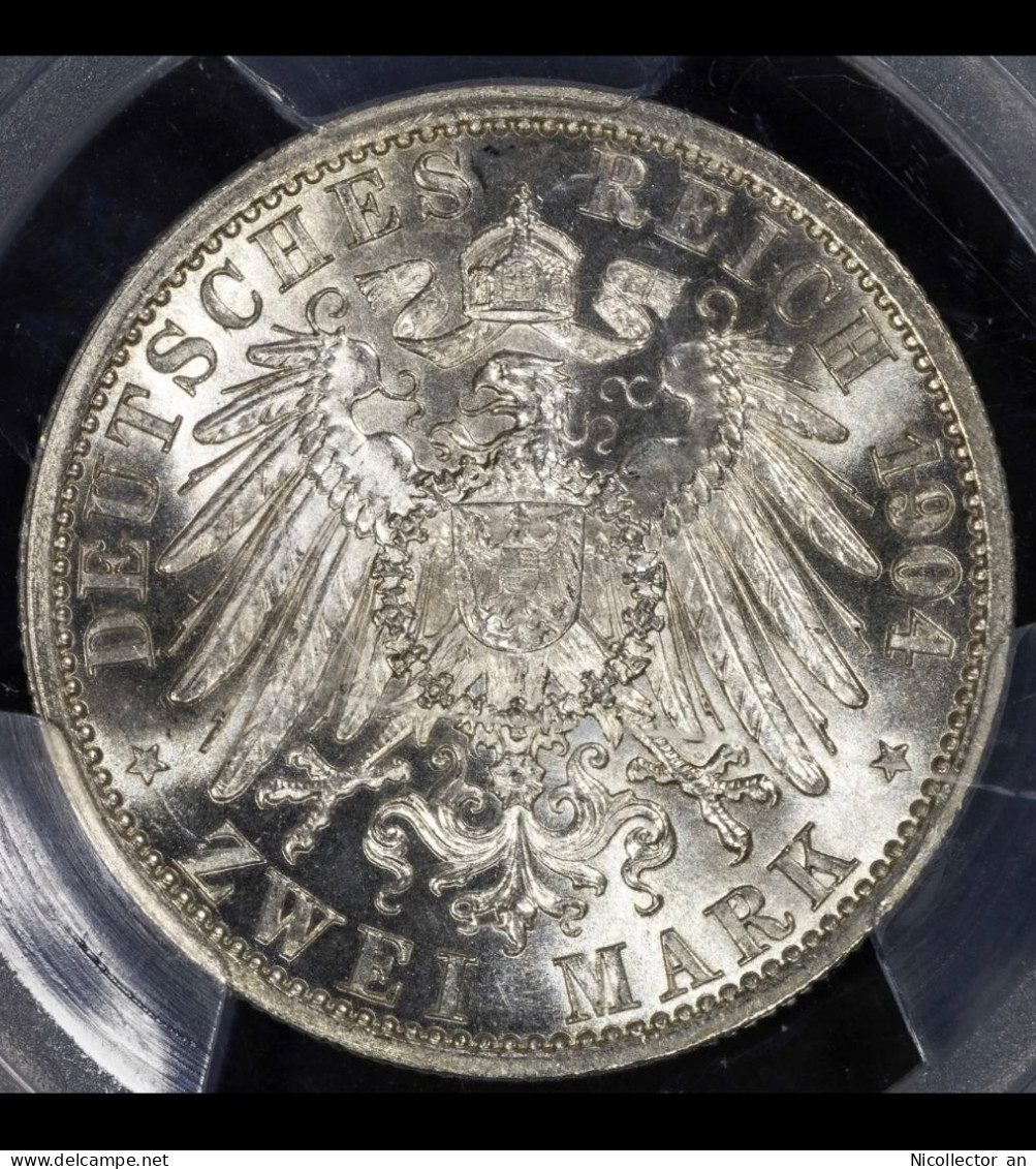 Germany, Hesse-Darmstadt 2 Mark 1904 PCGS MS63 400th Birthday Of Philipp The Magnanimous - 2, 3 & 5 Mark Silver