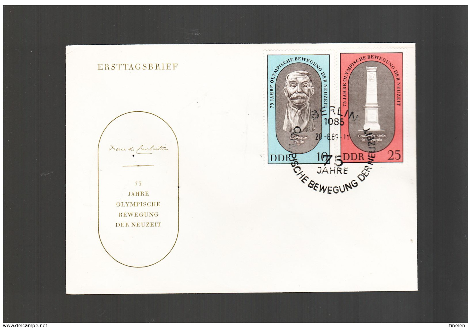 Germania Est - Ddr - 1969  Fdc Pierre De Coubertin Fondatore Giochi Olimpici - 1950-1970