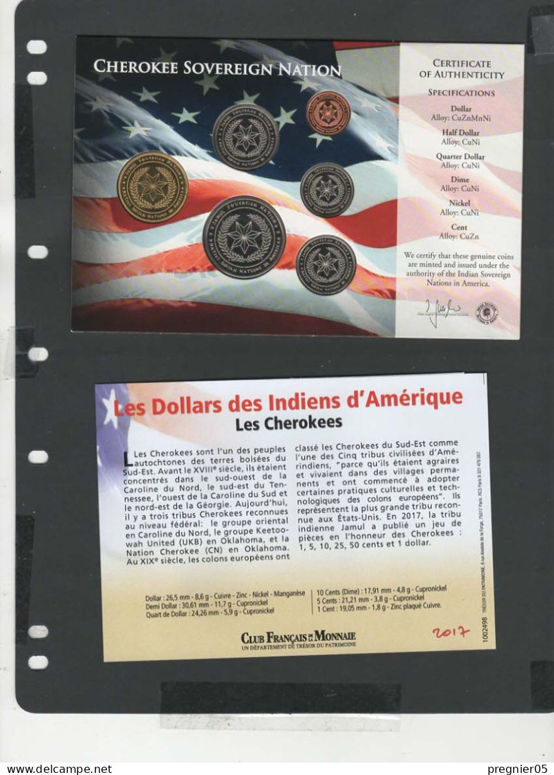 Baisse De Prix USA - Blister 6 Pièces Dollars Indiens D'Amérique 2017 - Cherokee - Collections
