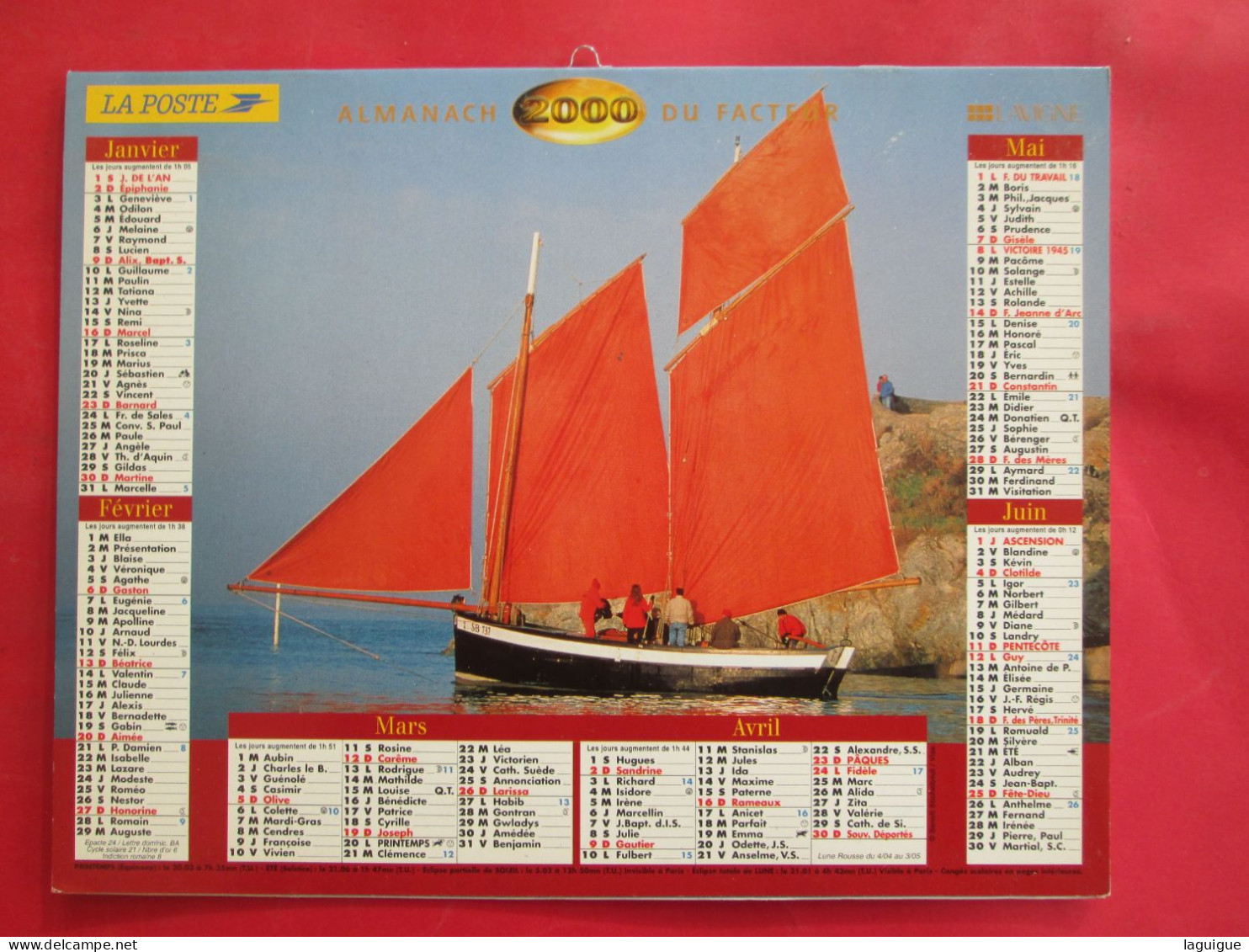 LOT 5 CALENDRIERS ALMANACHS 1993 A 2004  VOILIERS  LAVIGNE OBERTHUR - Groot Formaat: 1991-00