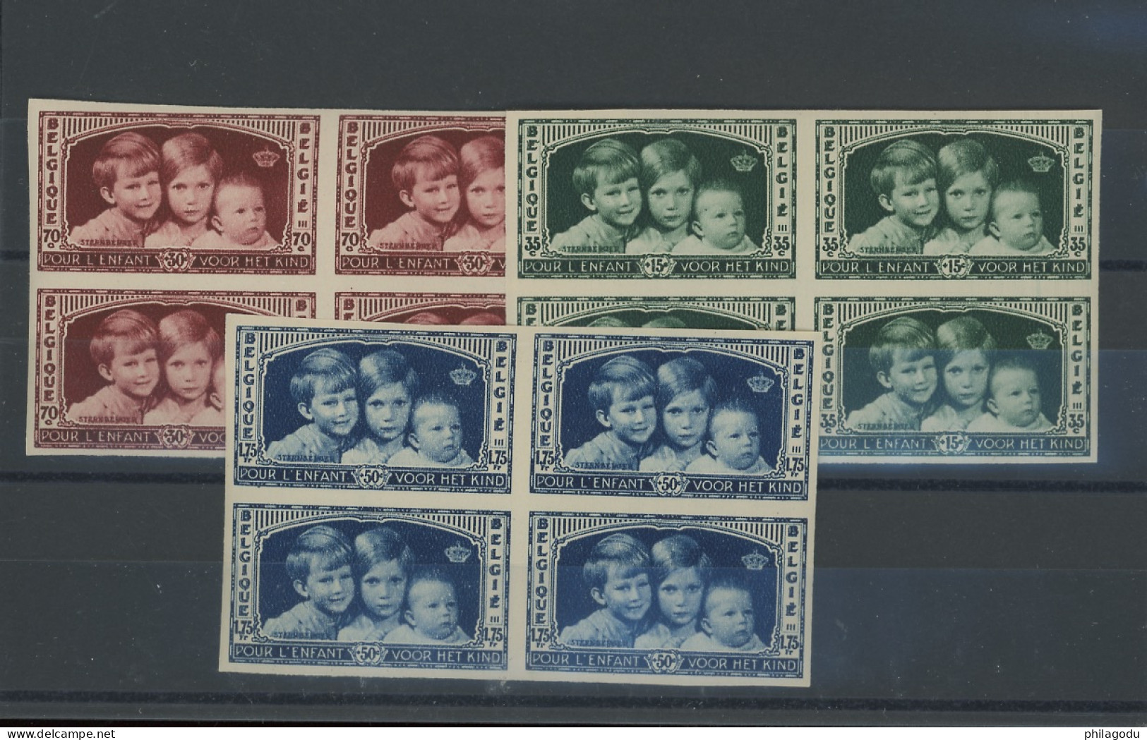 1935 Enfants Royaux 404 / 406  X 4.  TRES RARE. Tirage 200 Ex. Postfris - 1931-1940