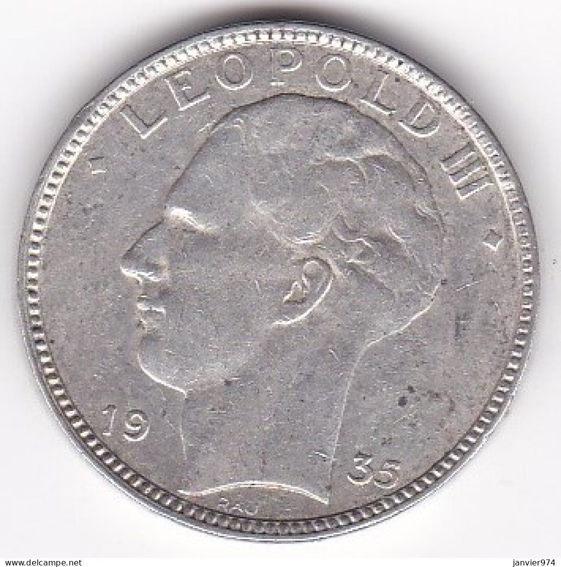 Belgique. 20 Francs 1935. Leopold III. Légende Française, Position A, En Argent - 20 Frank