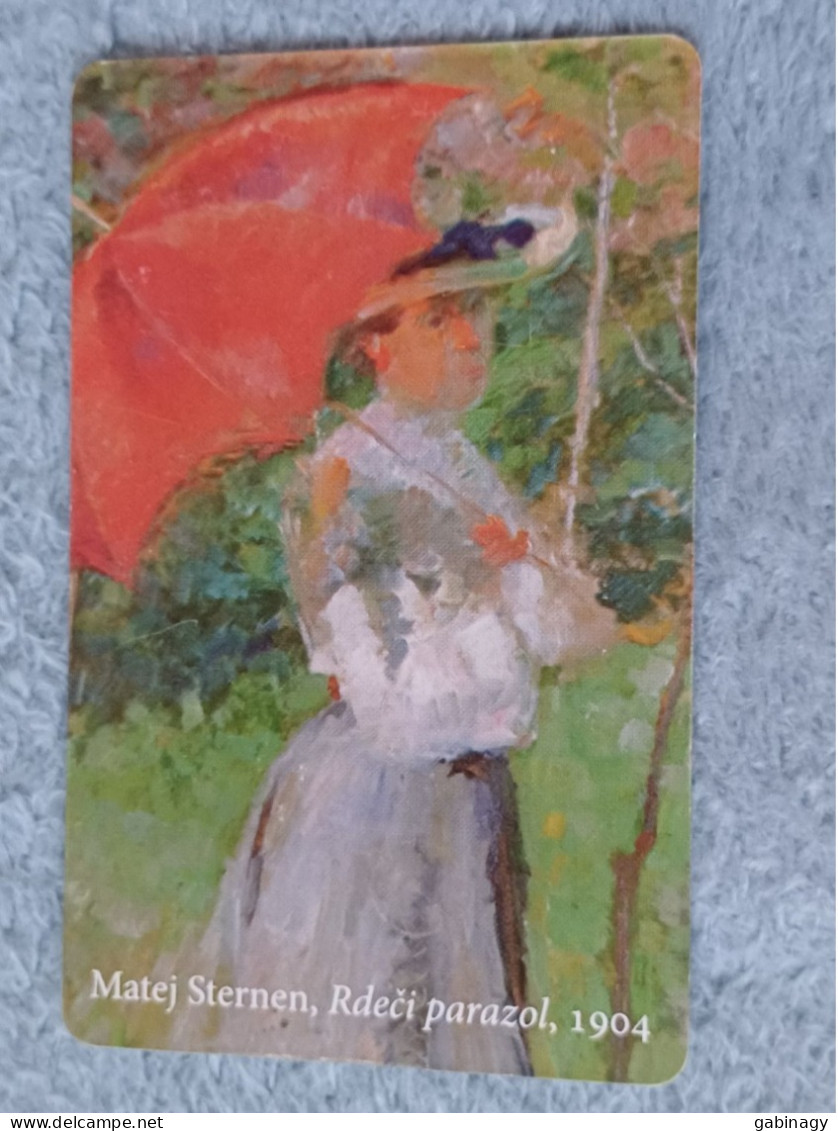 SLOVENIA - 748 - Matej Sternen, Red Parasol - PAINTING - 20.000EX. - Coches