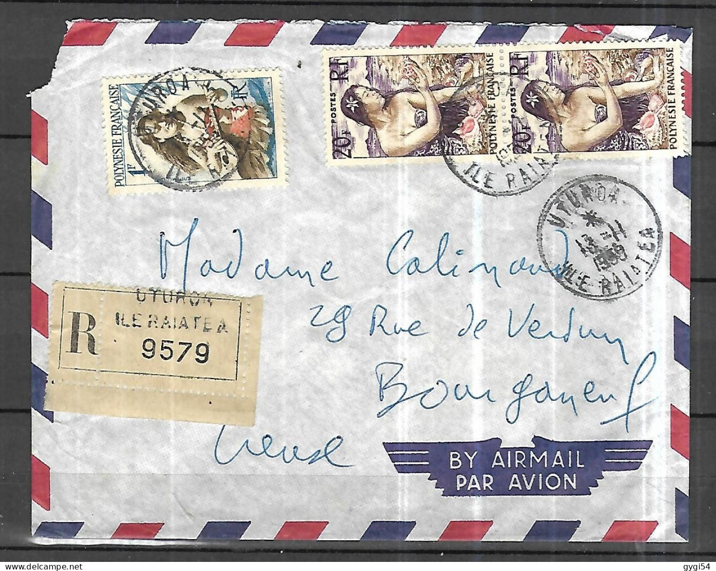 France  Polynésie Lettre  Recommandée Du 11  11 1959 De Papeete Pour Bourganeuf - Covers & Documents