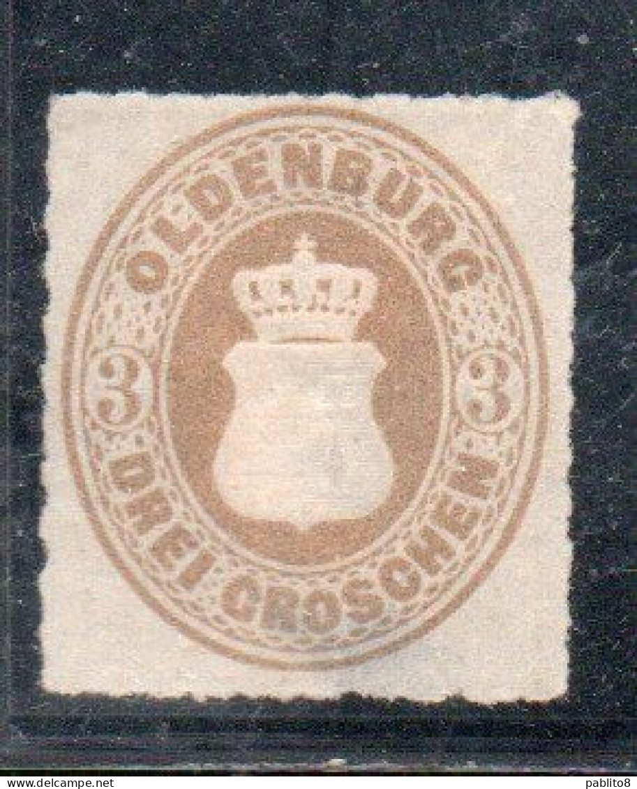 GERMANY GERMANIA GERMAN OLD STATES OLDENBURG 1867 COAT OF ARMS STEMMA ARMOIRIES 3g MH - Oldenburg