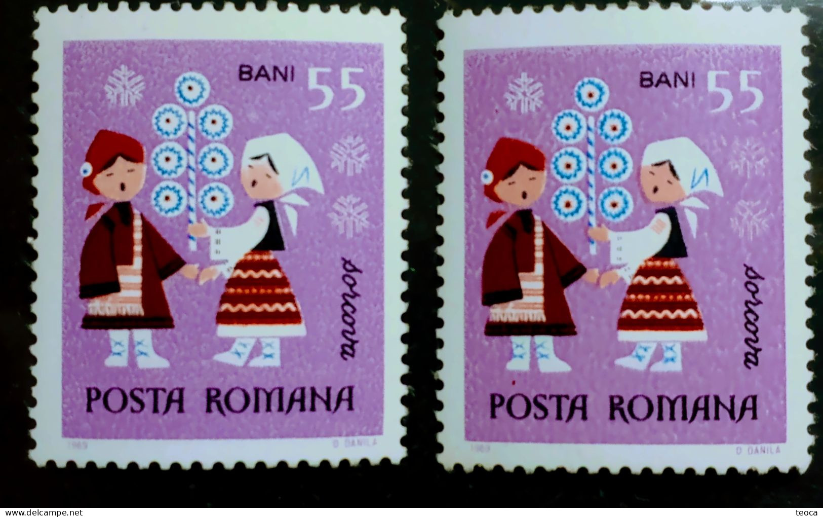 Stamps Errors Romania 1969 # Mi 2811 Traditional Romanian Dance Sorcova,,with Multiple Errors - Plaatfouten En Curiosa