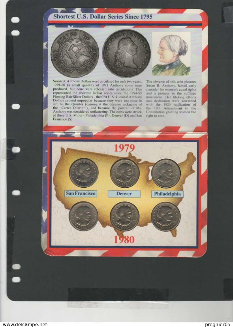 Baisse De Prix USA - Blister 6 Pièces Susan B. Anthony Dollars 1979-1980 - Collections