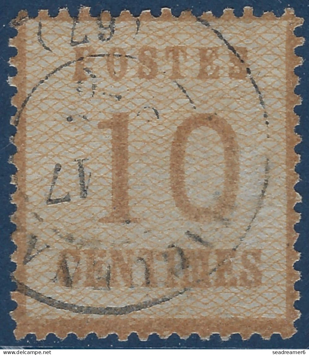 FRANCE Alsace Lorraine FEV 1870 N°5 10c Bistre Burelage Renversé Oblitéré Française De HAGUENAU TTB - Used Stamps