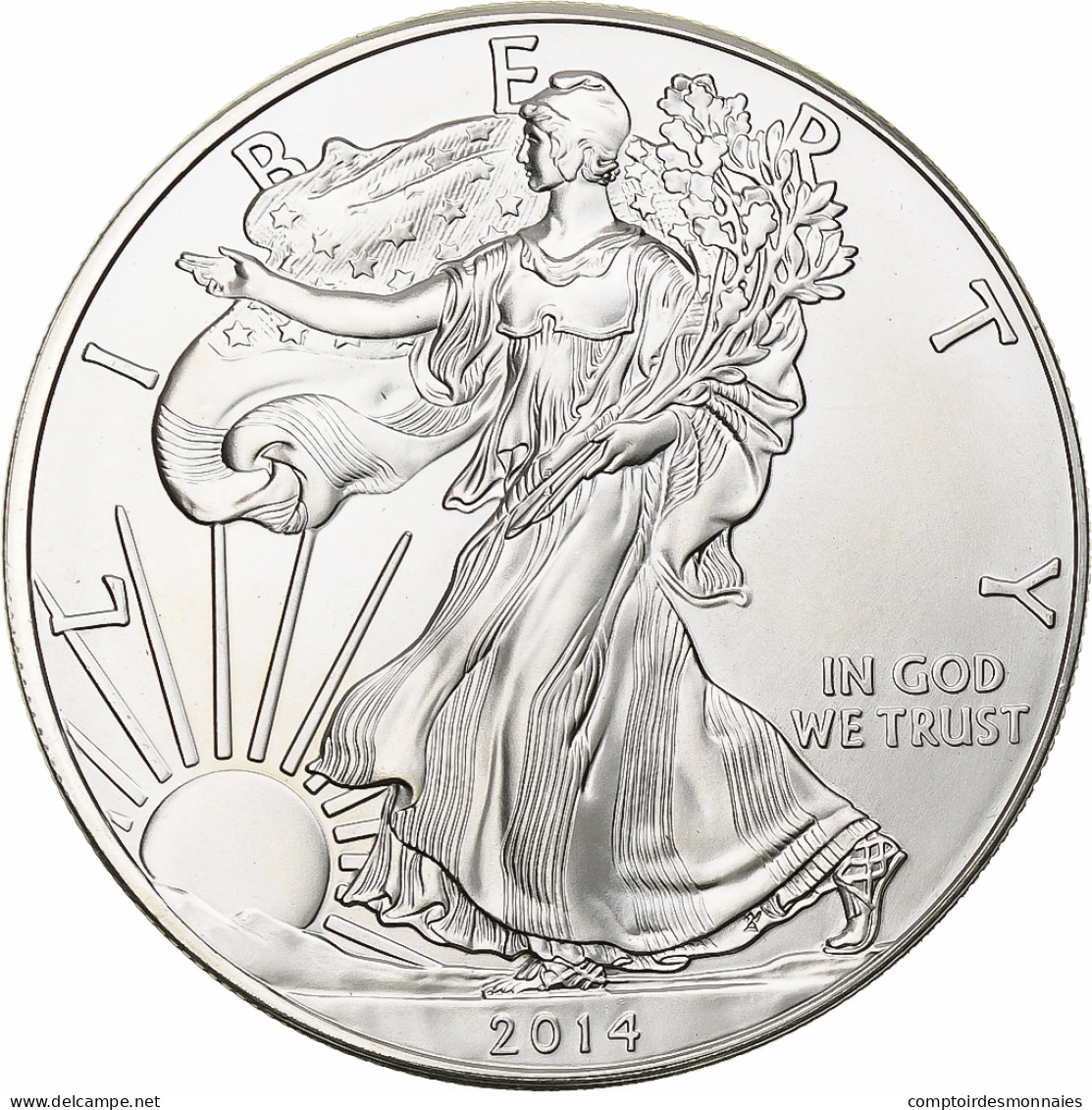 États-Unis, 1 Dollar, 1 Oz, 2014, Philadelphie, Argent, SPL, KM:273 - Silver