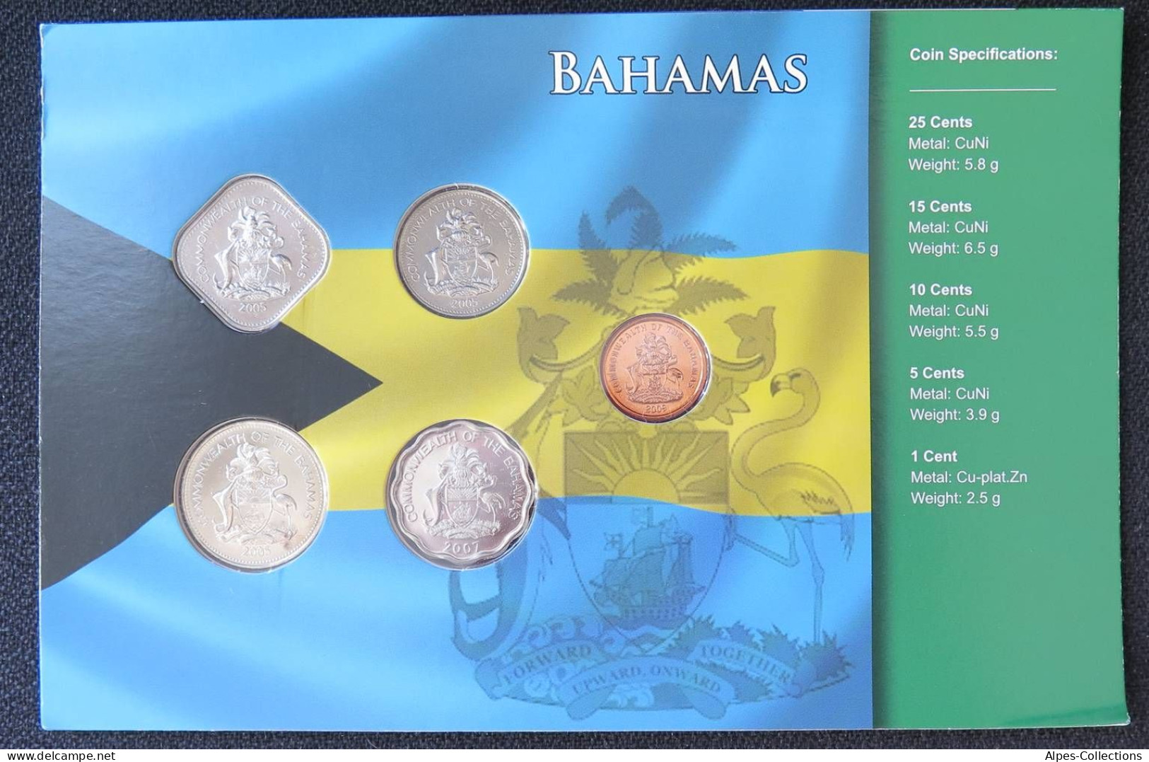 BHSX01 - BAHAMAS - Set De 5 Monnaies - 1 Cent à 25 Cents - Bahama's