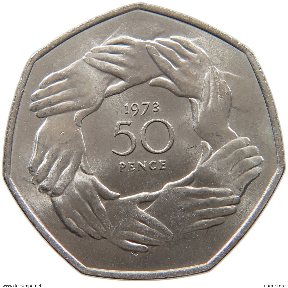 GREAT BRITAIN 50 PENCE 1973 TOP #c008 0479 - 50 Pence