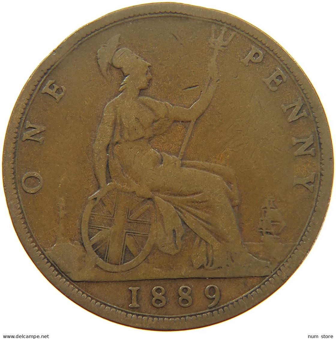 GREAT BRITAIN PENNY 1889 VICTORIA #s013 0143 - D. 1 Penny