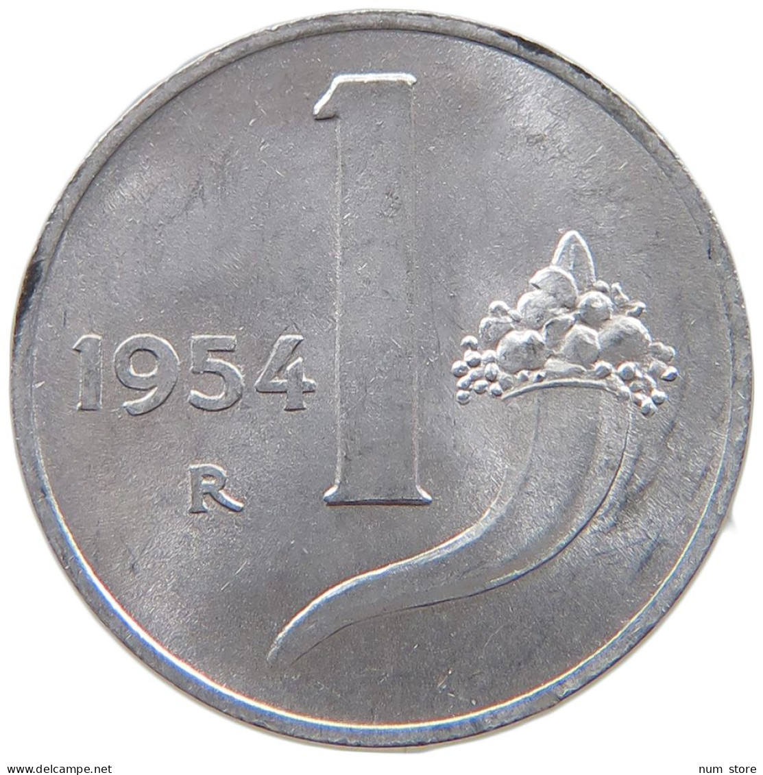 ITALY 1 LIRA 1954 #s069 0809 - 1 Lira