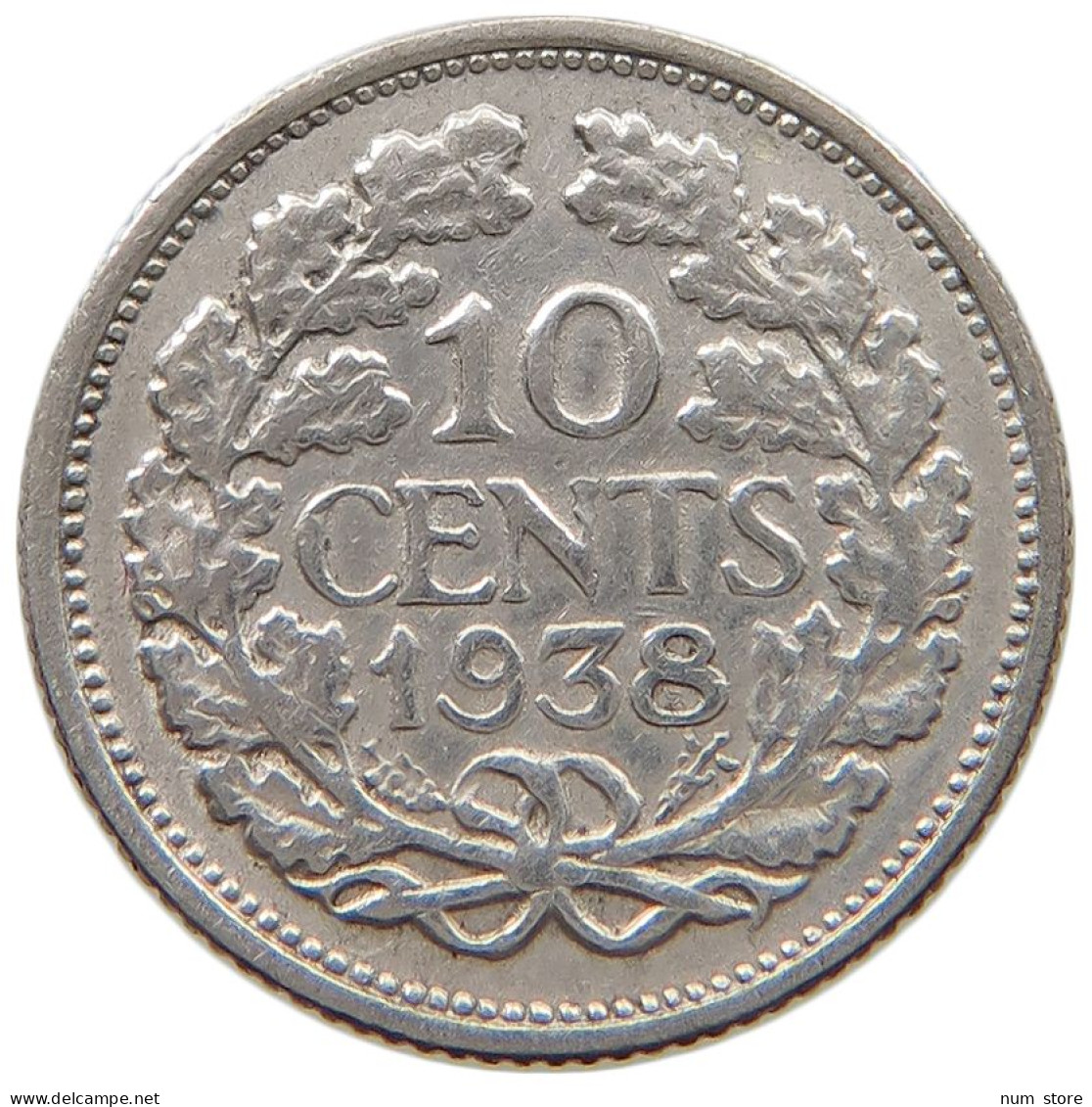 NETHERLANDS 10 CENTS 1938 #a045 0911 - 10 Cent