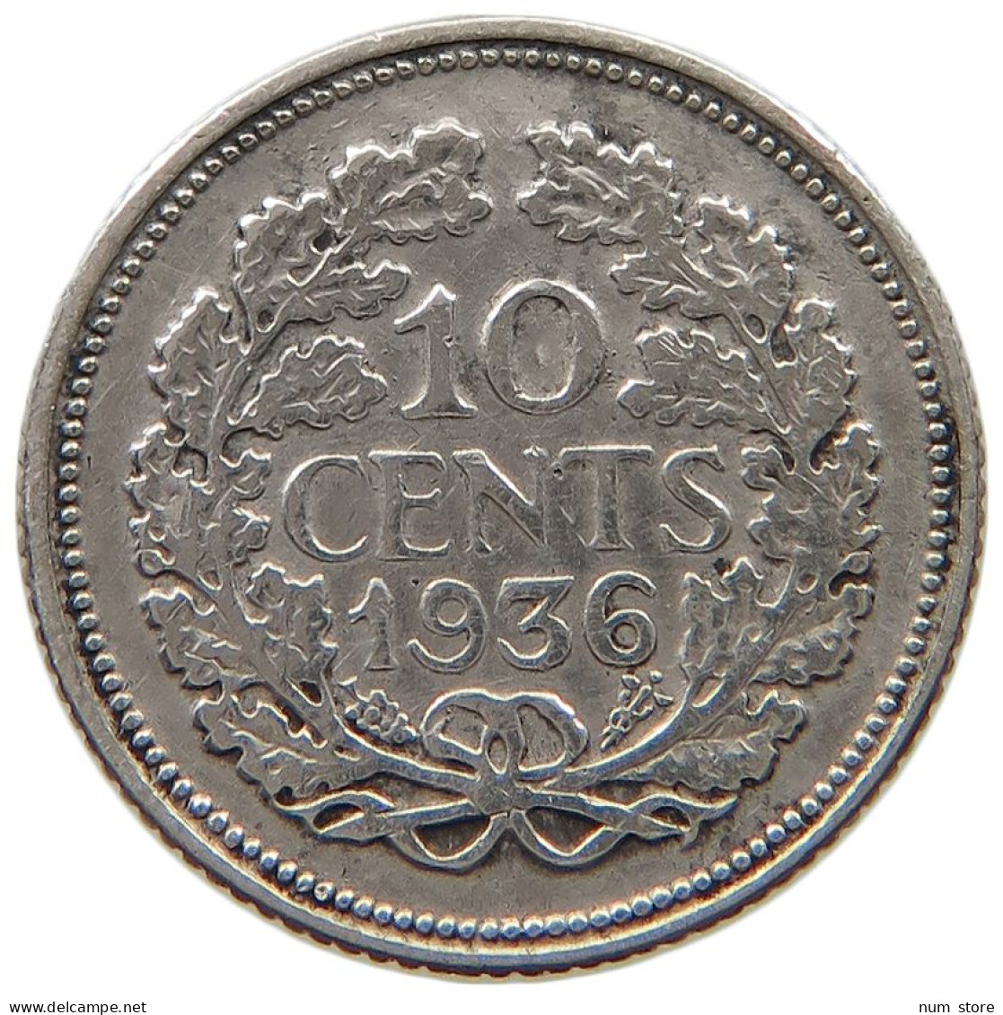 NETHERLANDS 10 CENTS 1936 #a045 0909 - 10 Cent